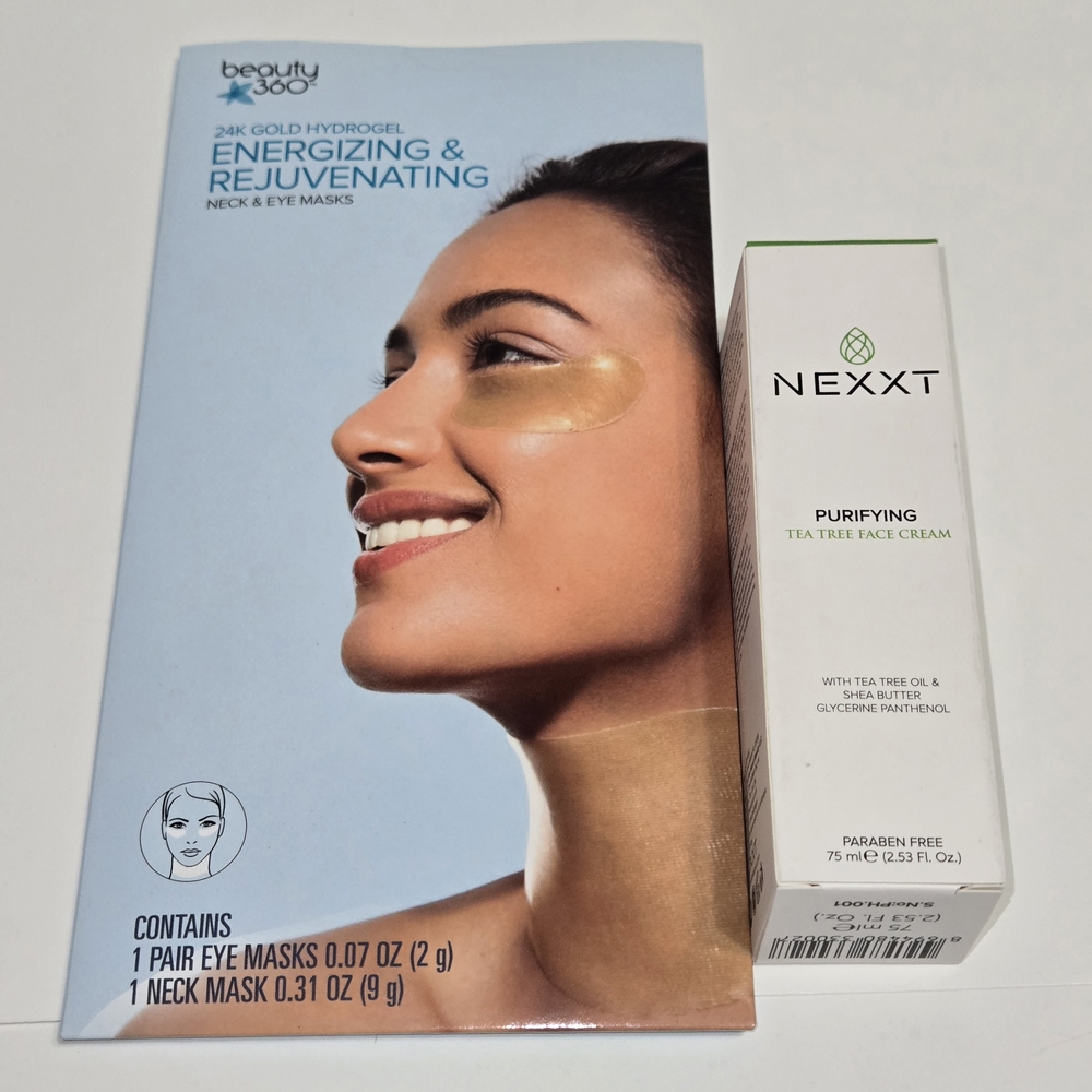 Nexxt Purifying Tea Tree Face Cream with Gold Hydrogel Masks